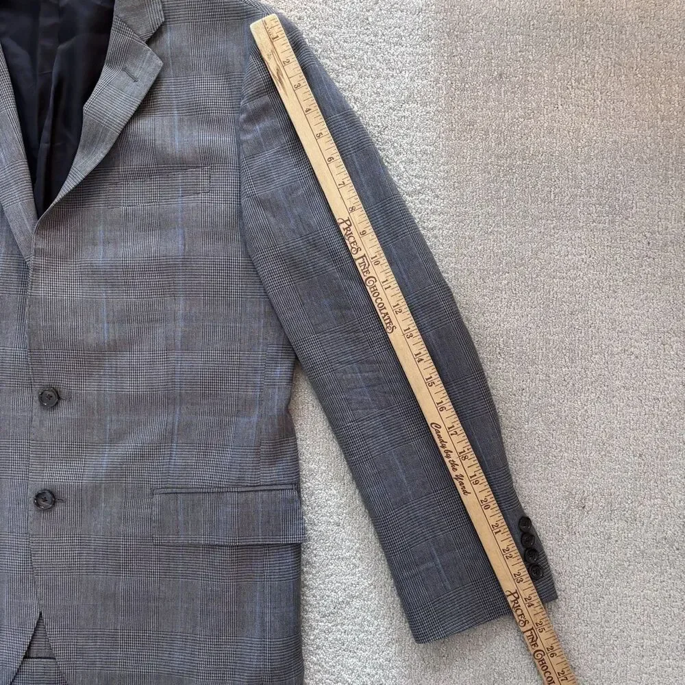 J. CREW 100% Wool Glen Plaid Ludlow Traveler Tollegno 1900 Italy Blazer Jacket